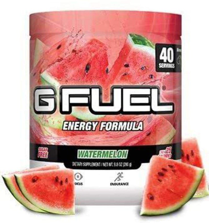 G Fuel Watermelon Energy Powder, Sugar Free, Clean Caffeine Focus Supplement, Water Mix, Focus Amino, Vitamin + Antioxidants Blend, 9.8 oz (40 Servings) - Image 1