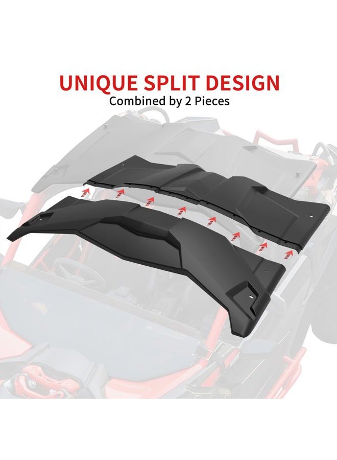 SAUTVS Sport Roof for Can Am X3 17-21, Dustproof 2-piece Combination Hard Roof Top Sun Visor for Can Am Maverick X3 2017-2021 Accessories (Replace #715002902) - Image 3