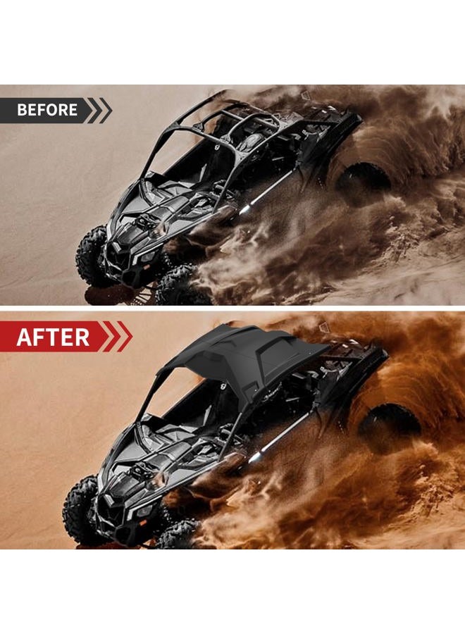 SAUTVS Sport Roof for Can Am X3 17-21, Dustproof 2-piece Combination Hard Roof Top Sun Visor for Can Am Maverick X3 2017-2021 Accessories (Replace #715002902) - Image 5