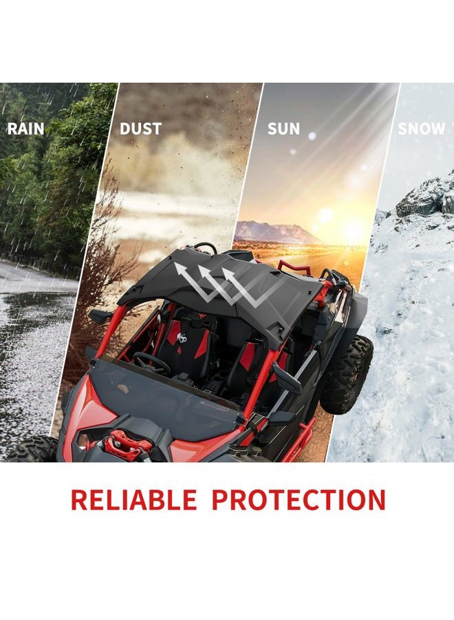 SAUTVS Sport Roof for Can Am X3 17-21, Dustproof 2-piece Combination Hard Roof Top Sun Visor for Can Am Maverick X3 2017-2021 Accessories (Replace #715002902) - Image 4