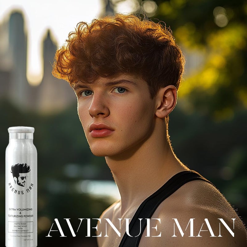 Avenue Man بودرة تكثيف وتنسيق الشعر للرجال من أفينيو مان - بودرة تصفيف شعر غير لامعة للرجال - تثبيت طوال اليوم، مسحوق تكثيف مستخرج من البامبو - تعزيز حجم بدون لمعان - Image 3