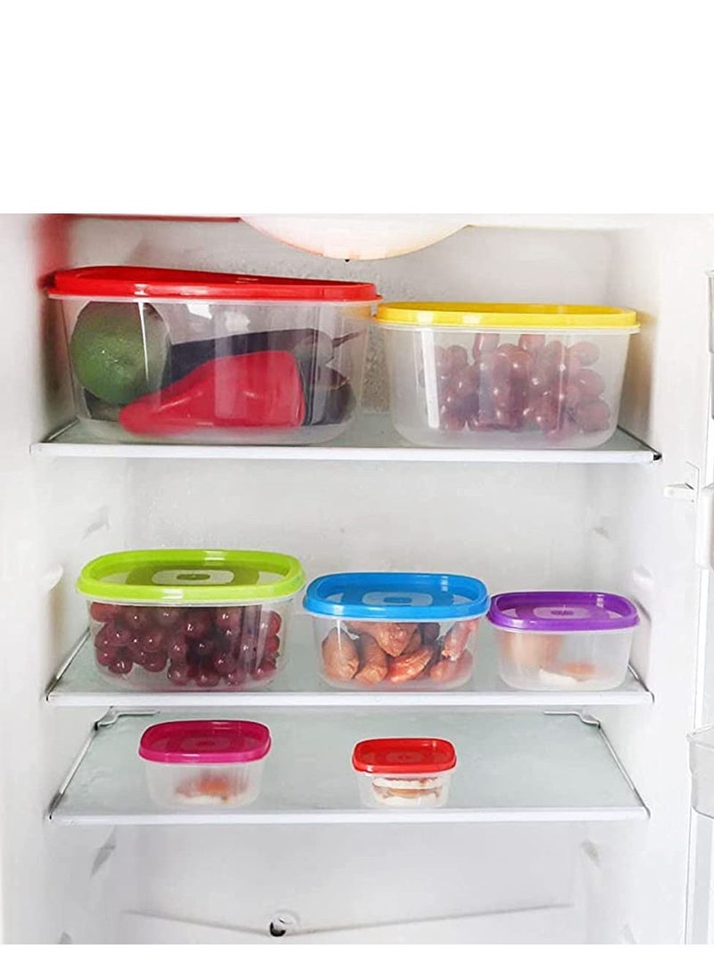 SAQOWARE 7 Peice Food Container Sett with Lid Rainbow Colours/ Plastic Transperent Kitchen Storage Containers - Image 4