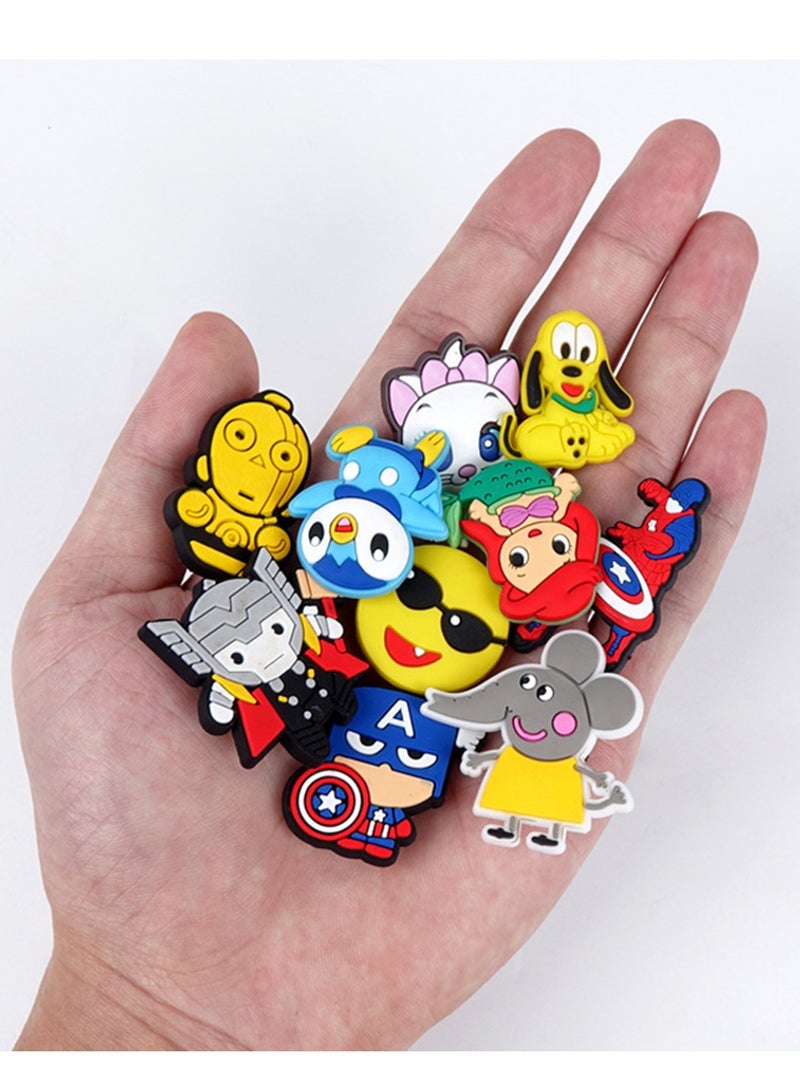 Anime Crocs Shoe Charms Assortment - 100 PCS Silicone Decorations for Kids and Teens Girls - Mixed PVC Charms for Shoes and Wristbands - Image 4