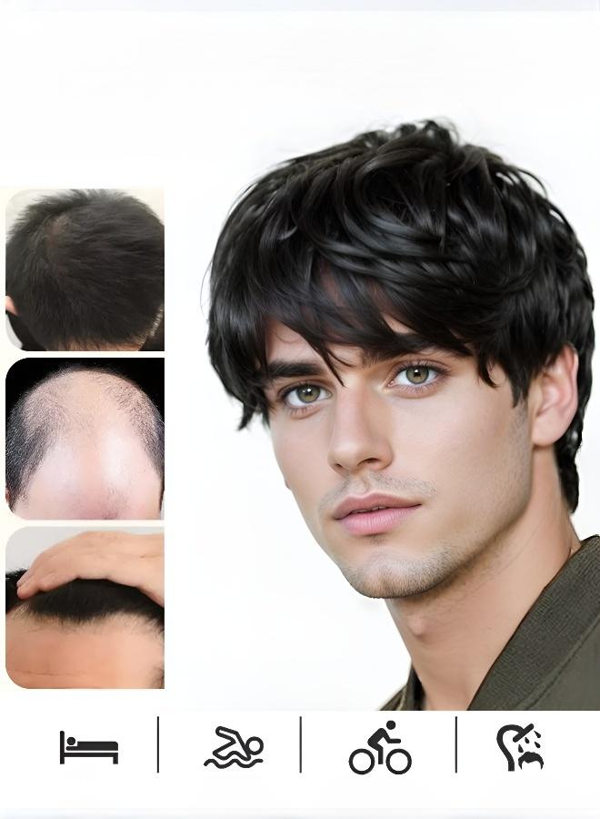 [Suitable for All Ages] Short Natural Black Men's Wig - Image 1