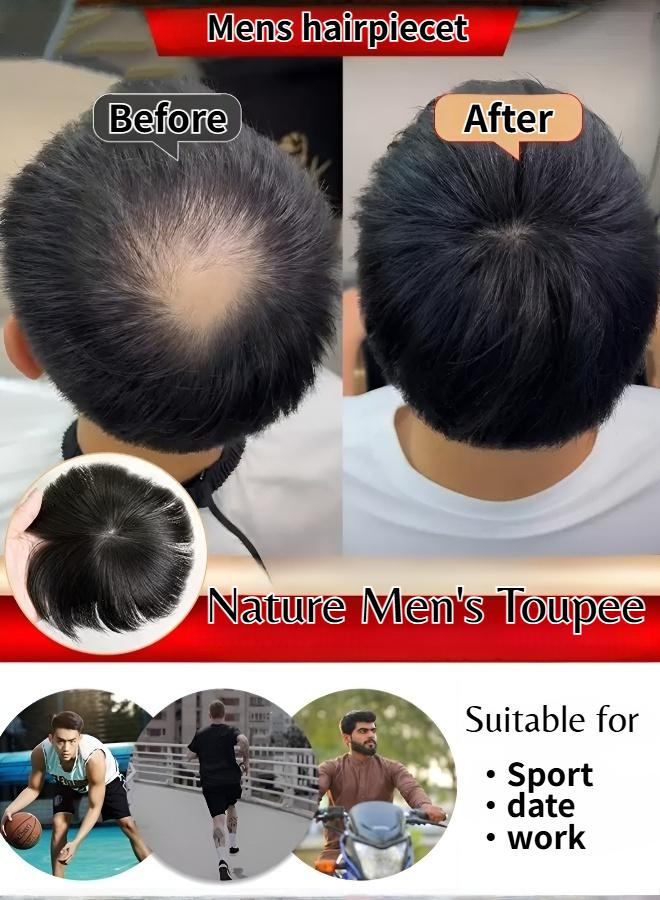 [Suitable for All Ages] Short Natural Black Men's Wig - Image 3