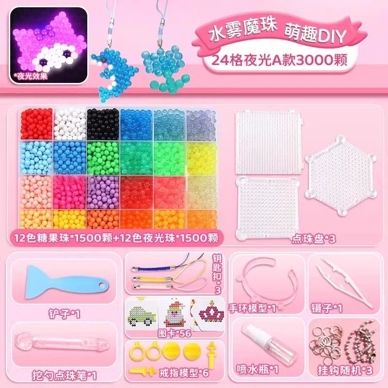 Luminous Water Mist Magic Beads Children'S Luminous Peas Puzzle Diy Handmade Material Water Soluble Beads Educational Toys - Image 1