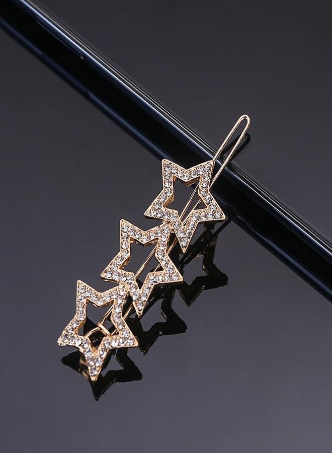 RedChimes 6 Pcs Hair Clip Fashion Style Hair Pin Rhinestone Metal Hair Pins Stylish Hair Accessories For Women And Girls Assorted Design (Golden) - Image 2
