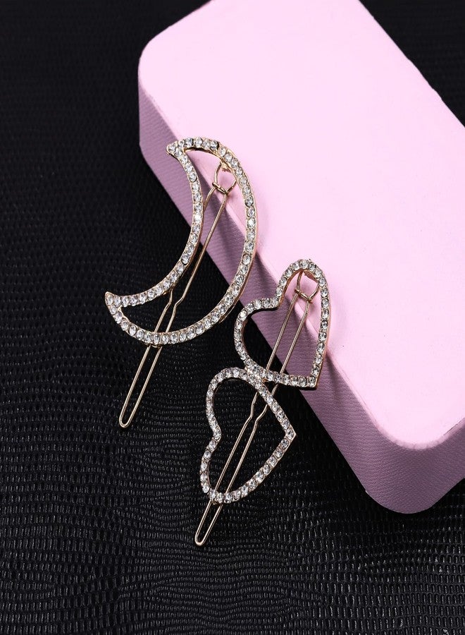 RedChimes 6 Pcs Hair Clip Fashion Style Hair Pin Rhinestone Metal Hair Pins Stylish Hair Accessories For Women And Girls Assorted Design (Golden) - Image 5