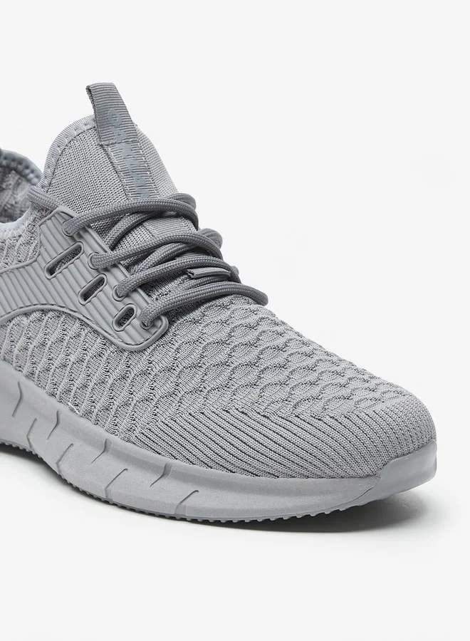 شو اكسبرس Men Textured Sports Shoes with Lace Detail