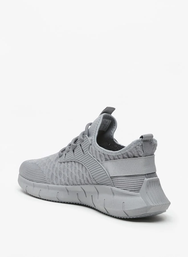 شو اكسبرس Men Textured Sports Shoes with Lace Detail