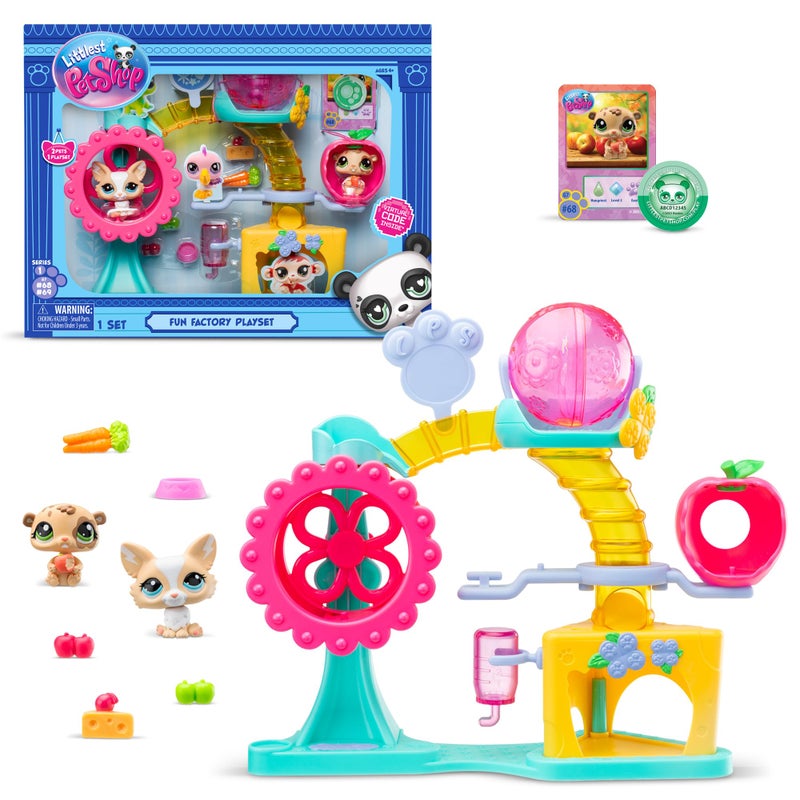 Littlest Pet Shop, Fun Factory Play Set - Gen 7, Pets #69 & #68, Authentic LPS Bobble Head Figure, Collectible Imagination Toy Animal, Kidults, Girls, Boys, Kids, Tweens Ages 4+ - Image 1