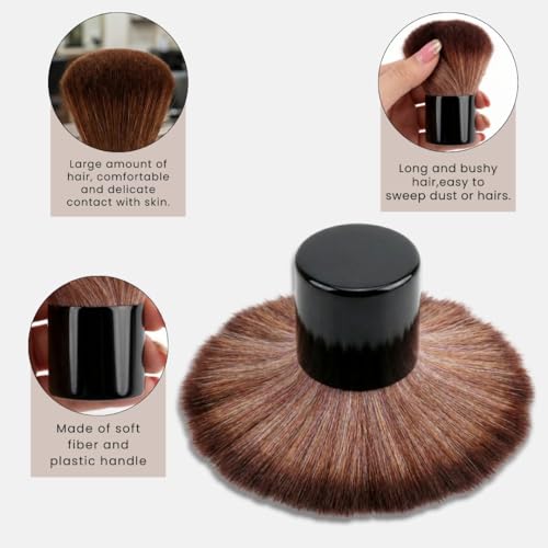 FOLELLO Professional Hairdressing Stylist Barber Brush for After Shave and Hair Cutting Cleaning, Face Neck Duster, Hair Sweep Brush for Salon, Soft Barber Face Cleaning Hairbrush - Image 3
