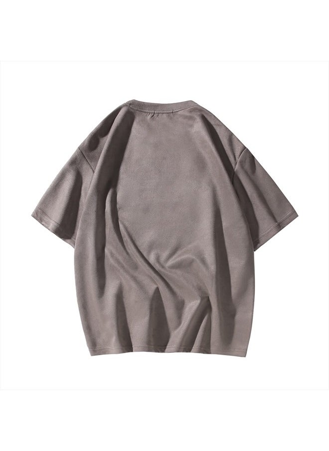 GURUNVANI - Men T Shirt Streetwear Harajuku Tops Short Sleeve Crewneck T-Shirt, T3408GREY, Medium - Image 1