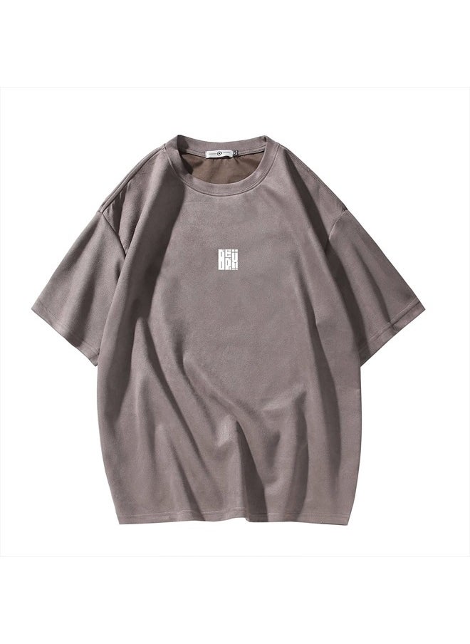 GURUNVANI - Men T Shirt Streetwear Harajuku Tops Short Sleeve Crewneck T-Shirt, T3408GREY, Medium - Image 1