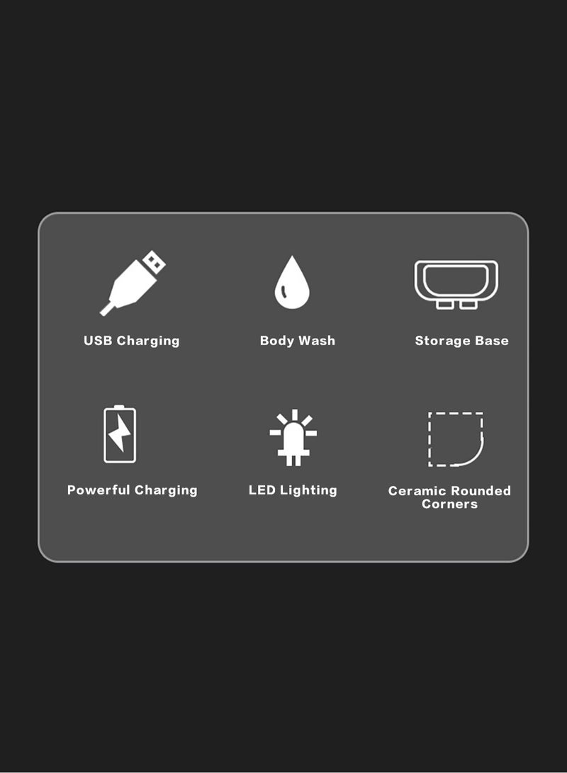 LAC LAICHY Electric Body Hair Trimmer Waterproof Wet Dry Cordless Body Groomer Ceramic Blade Body Hair Trimmer with LED Display Shaver Pubic Hair Trimmer Body Groomer Kit for Full Body Grooming - Image 2