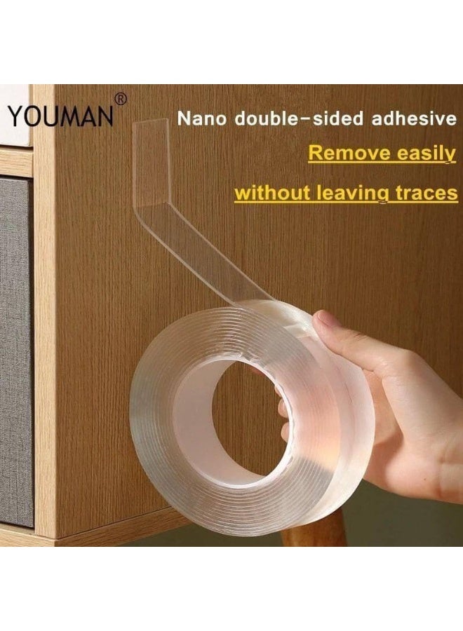 شريط لاصق سيليكون دبل فيس متعدد الاستخدام – طول 5 متر – قطعتين – تثبيت قوي بدون حفر M - Image 1