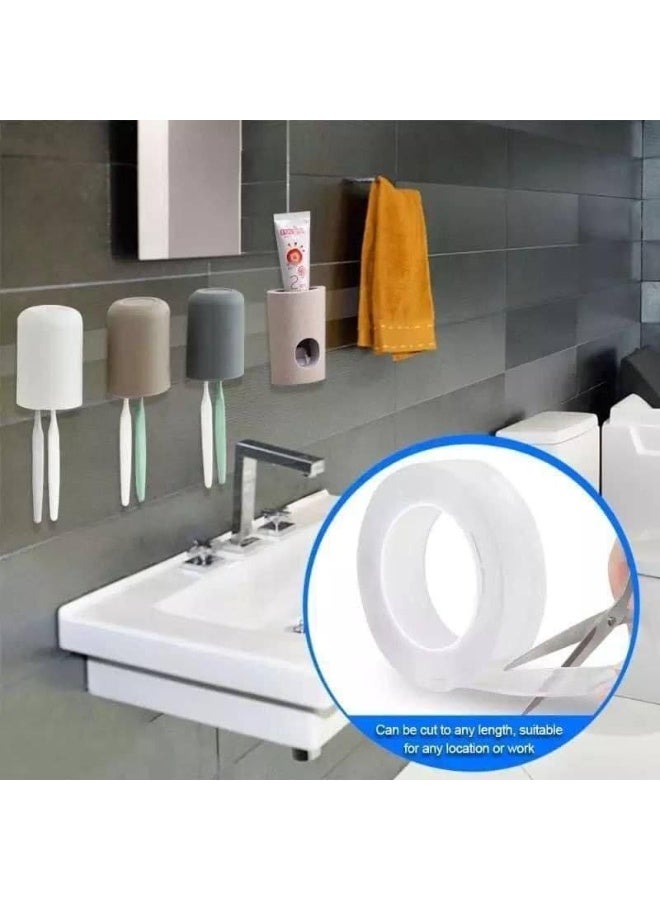 شريط لاصق سيليكون دبل فيس متعدد الاستخدام – طول 5 متر – قطعتين – تثبيت قوي بدون حفر M - Image 4