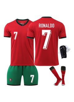 2024-2025 Season Football Jersey RONALDO #7 Football Jersey/Shorts, Socks + Protective Gear Gift Set Kids Size & Adult Size, Gift for Fan Friends