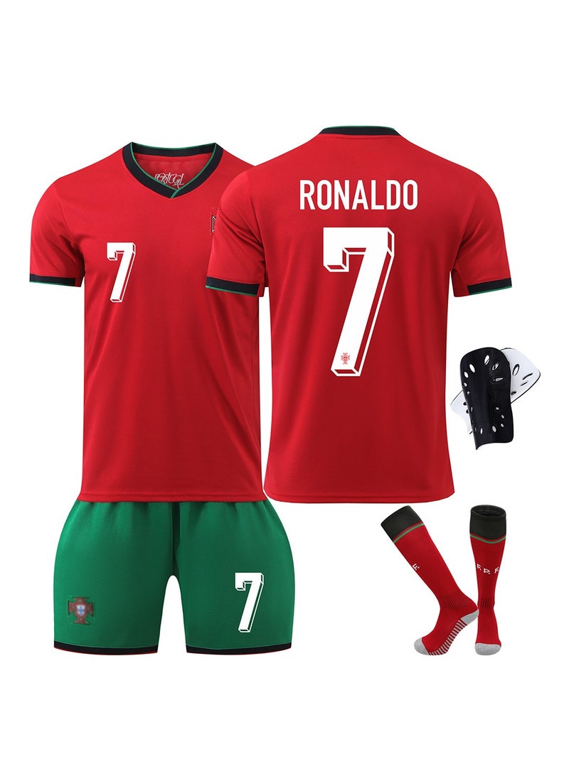 General - 2024-2025 Season Football Jersey RONALDO #7 Football Jersey/Shorts, Socks + Protective Gear Gift Set Kids Size & Adult Size, Gift for Fan Friends - Image 1