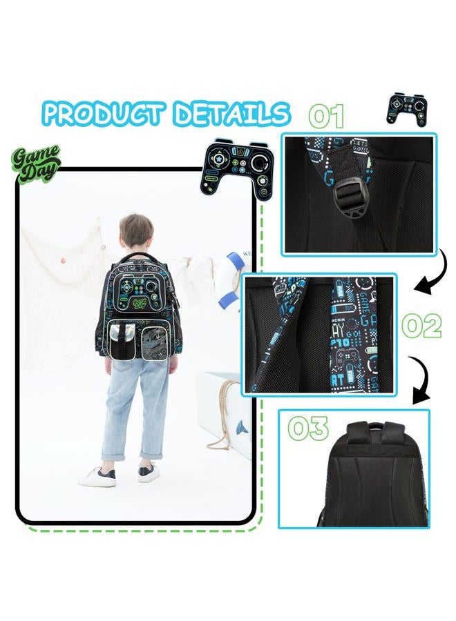 Meetbelify Backpacks for Boys School Backpacks for Elementary Students Ages 8-10 Kids Aesthetic Travel Backpack Laptop Bookbag with Lunch Box Pencil Case 3 in 1 Backpack Set for Boys - Image 4