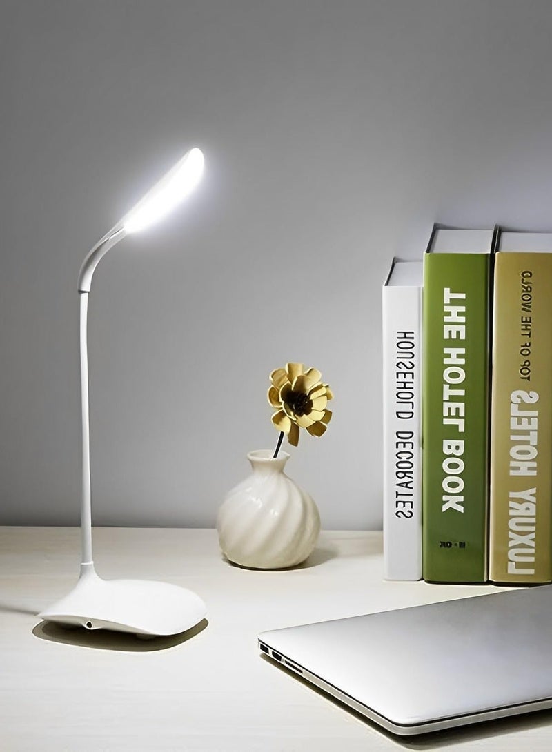 Kimaya Desk Lamp with Flexible Gooseneck 3 Level Brightness, Rechargeable Table Light, Table Lamp 5W Touch Control, Dimmable Reading Lamp, Compact Portable lamp for Dorm Study Office Bedroom, Eye-Caring and Energy Saving - Image 3