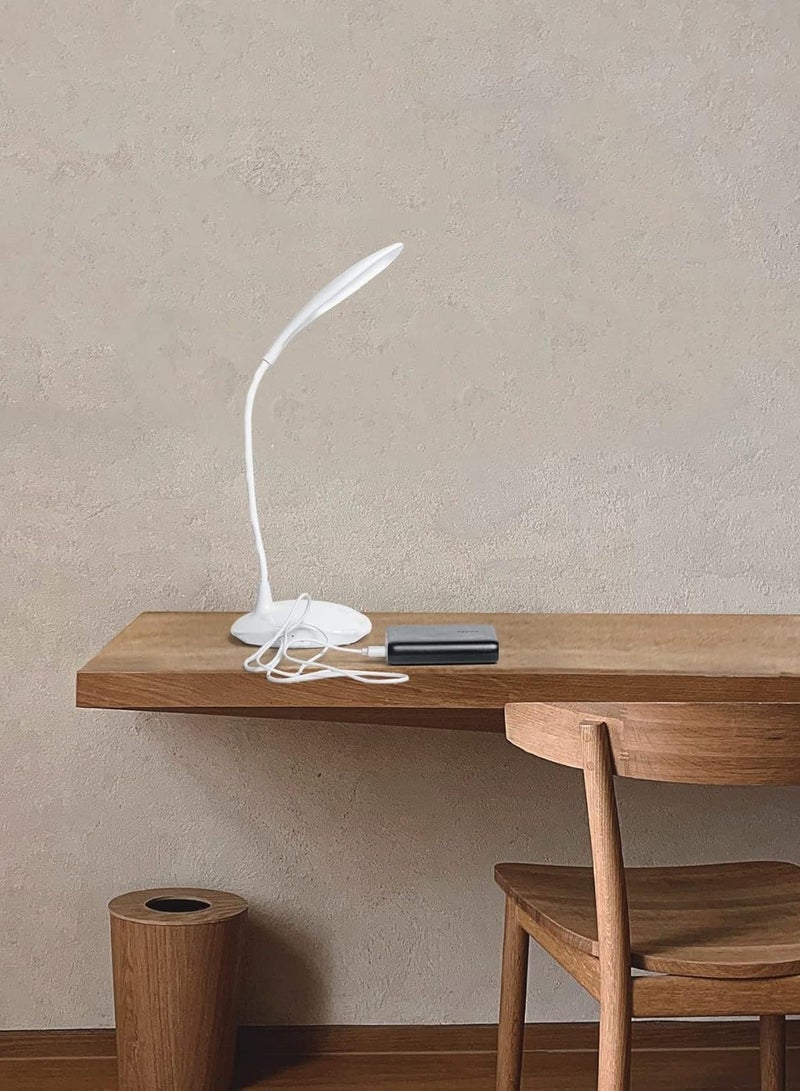 Kimaya Desk Lamp with Flexible Gooseneck 3 Level Brightness, Rechargeable Table Light, Table Lamp 5W Touch Control, Dimmable Reading Lamp, Compact Portable lamp for Dorm Study Office Bedroom, Eye-Caring and Energy Saving - Image 5