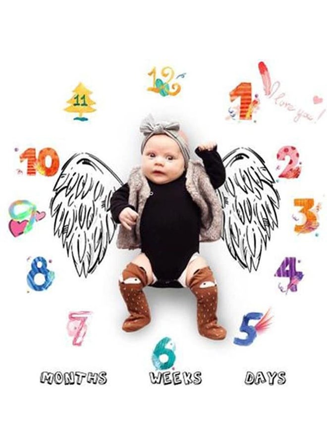 Milestone Baby Month Printed Soft Photography Prop Blanket - Image 4