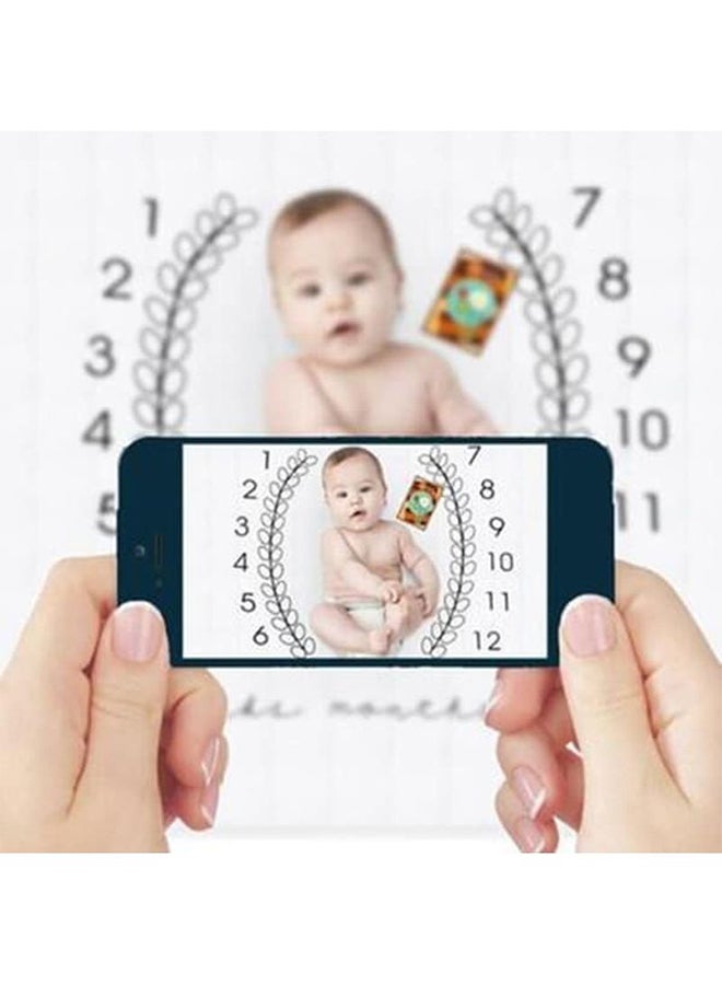 Milestone Baby Month Printed Soft Photography Prop Blanket - Image 5