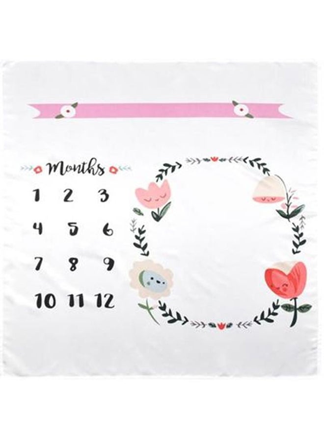 Milestone Baby Month Printed Soft Photography Prop Blanket - Image 1