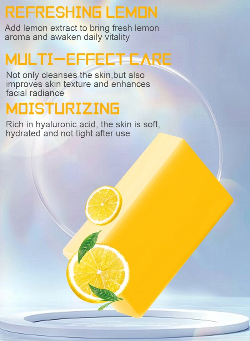 EELHOE Lemon  Kojic Acid Soap-Vitamin C Kojic Acid Soap for Dark Spot and Acne Mark-Improve Skin Texture,Fade Acne Mark , Reduce Dark Spot for Face and Body - Image 2