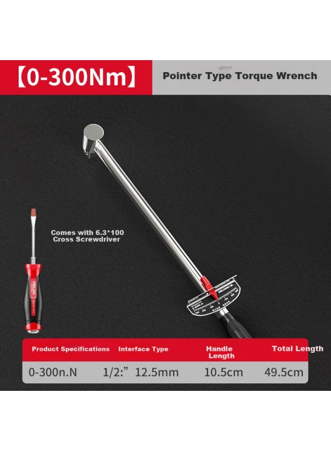 Delixi Delis Torque Wrench Pointer Type Kilogram Force Torque Wrench Professional Automotive Repair High Precision Torque Socket Wrench - Image 2