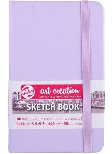 Talens Sketchbook Hard Cover Sketch Drawing Book 9 x 14 cm 140 gr 80 Yp Pastel Lilac  - Image 1
