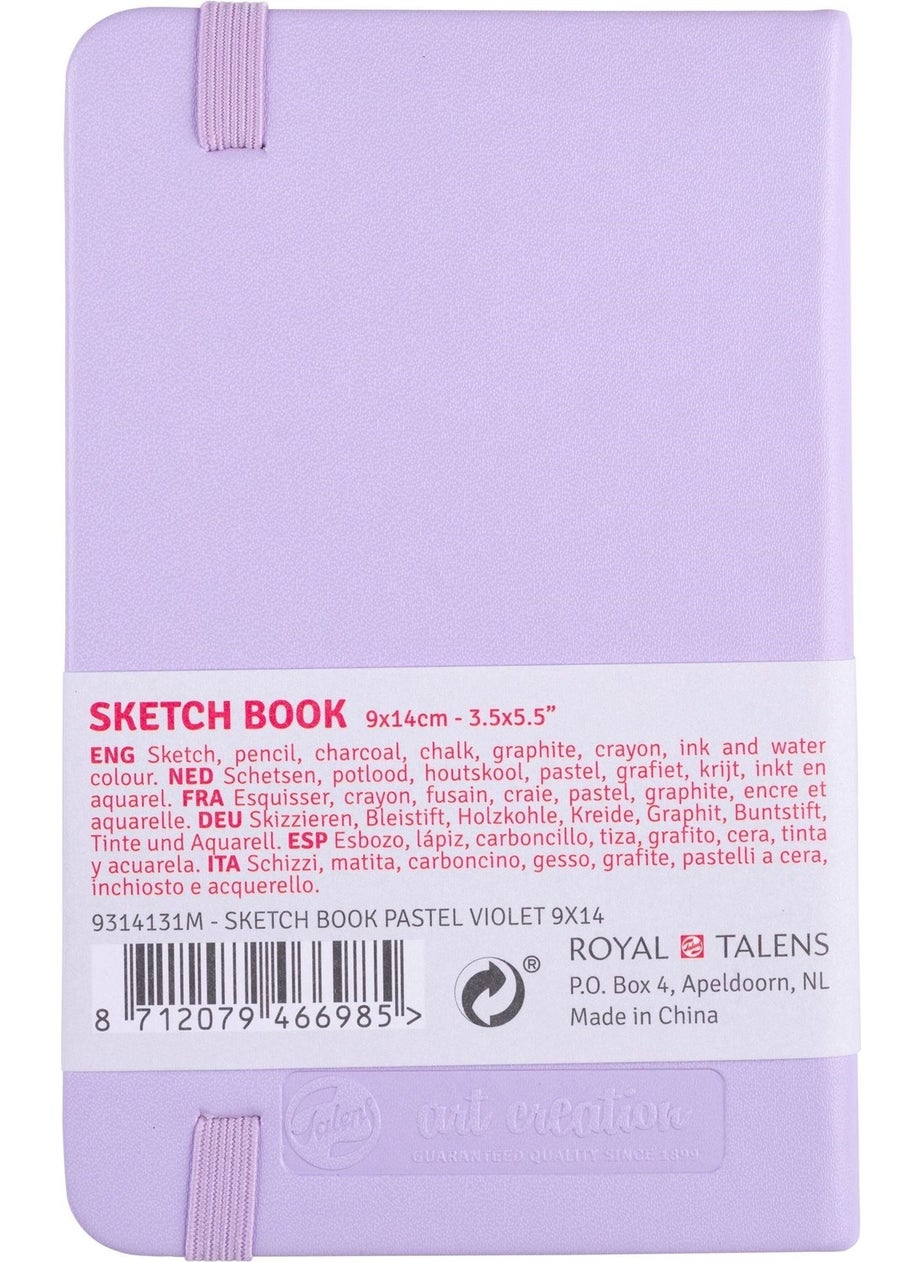 Talens Sketchbook Hard Cover Sketch Drawing Book 9 x 14 cm 140 gr 80 Yp Pastel Lilac  - Image 2