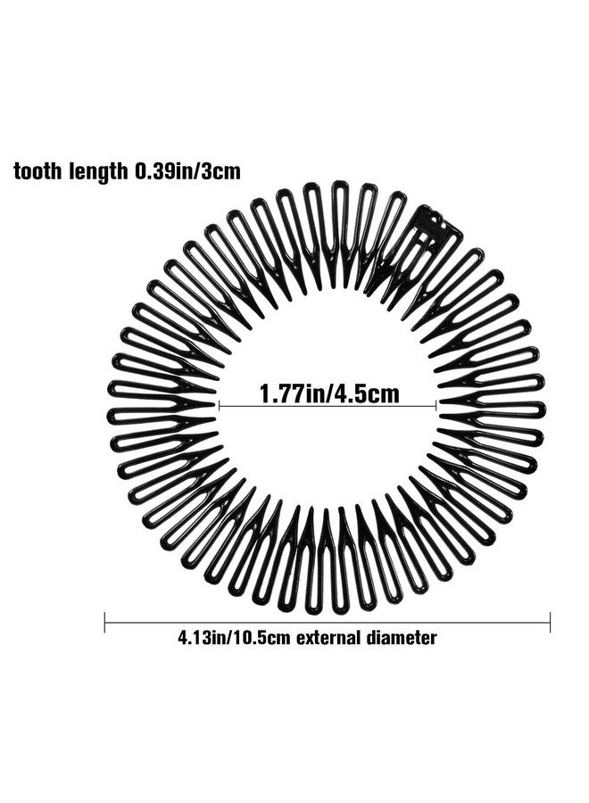 Shappy Happy 9 Pieces Stretchy Full Circle Comb Plastic Circular Hair Comb Stretchy Headband Headband Holder For Women Girls 3 Colours - Image 3