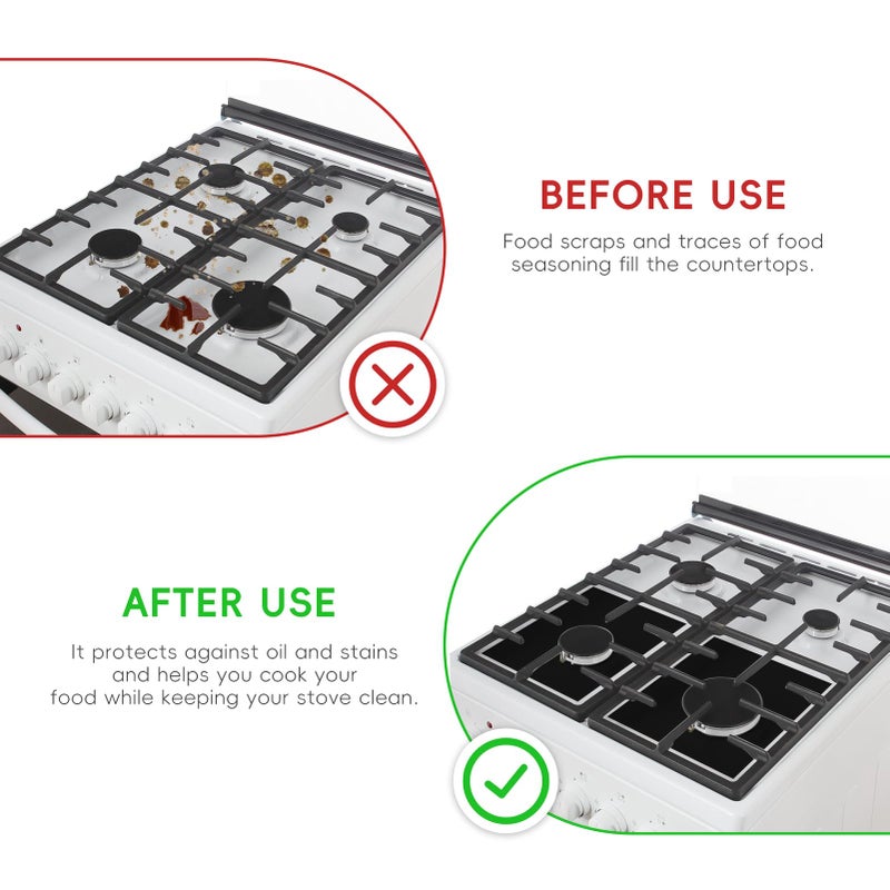 Xxiong 10-Pack Cuttable Stove Top Covers for Gas Burners, Non-Stick Gas Range Protectors & Burner Liners, Reusable, Easy Clean Kitchen Accessories,Heat-Resistant, Cuttable (10.6"x10.6") - Image 5