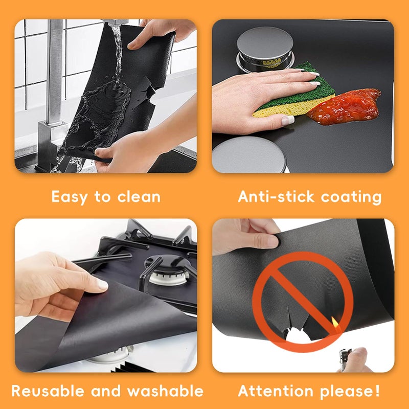 Xxiong 10-Pack Cuttable Stove Top Covers for Gas Burners, Non-Stick Gas Range Protectors & Burner Liners, Reusable, Easy Clean Kitchen Accessories,Heat-Resistant, Cuttable (10.6"x10.6") - Image 4