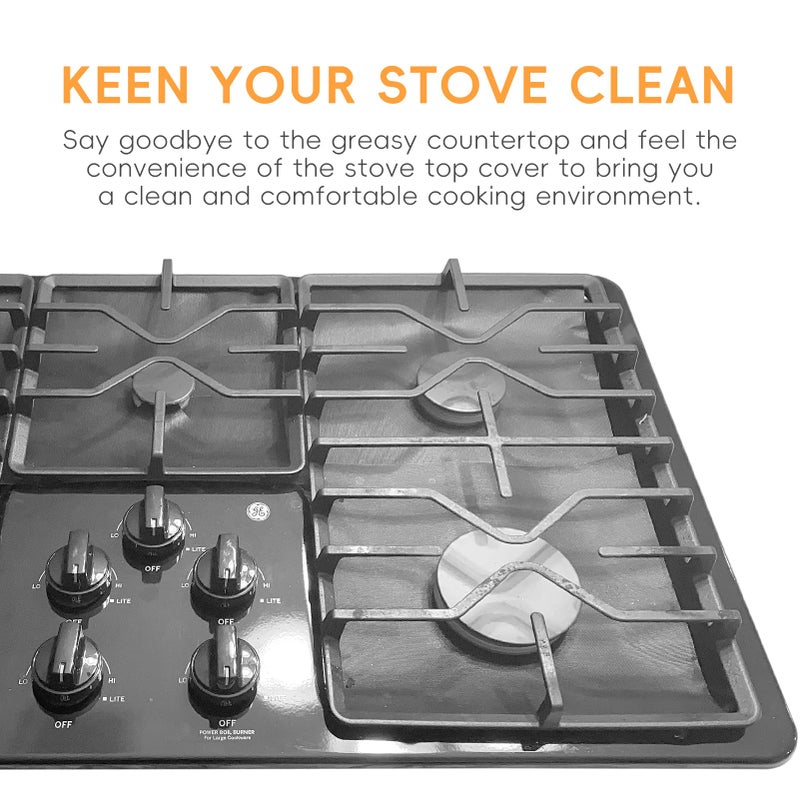Xxiong 10-Pack Cuttable Stove Top Covers for Gas Burners, Non-Stick Gas Range Protectors & Burner Liners, Reusable, Easy Clean Kitchen Accessories,Heat-Resistant, Cuttable (10.6"x10.6") - Image 2