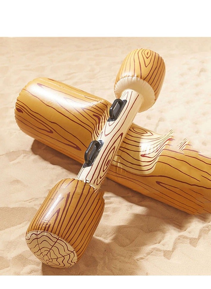2 sets - inflatable PVC thickened water swimming paddles for pair-to-pair collision wooden swimming rings, swimming floats, impact rods, riding toys, inflatable logging boats  - Image 3