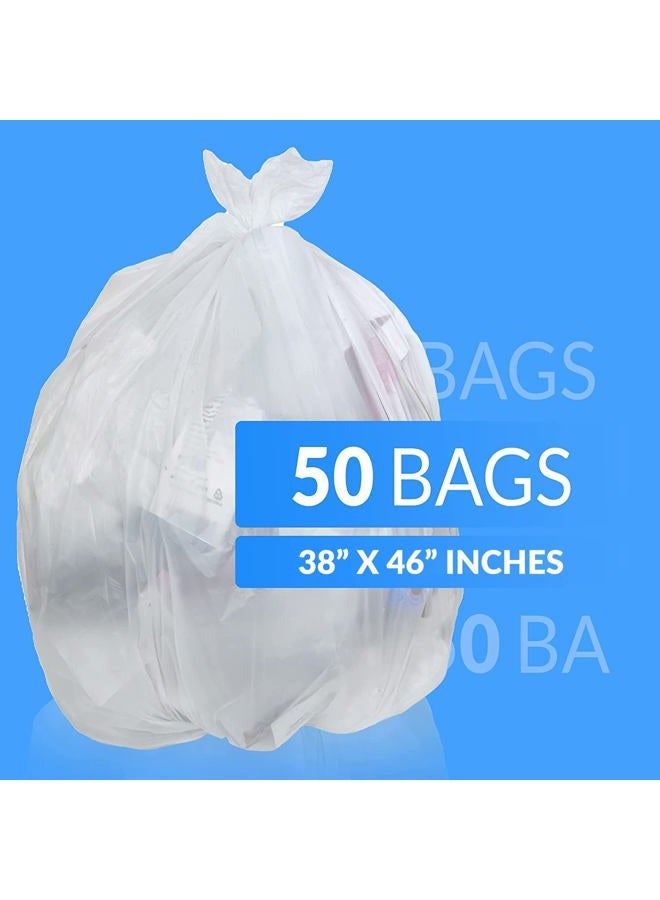 Reli. 40 to 45 Gallon Trash Bags Heavy Duty | 50 Trash Bags | Super Sizeable, Clear, Garbage for Serious Cleanup - Image 2