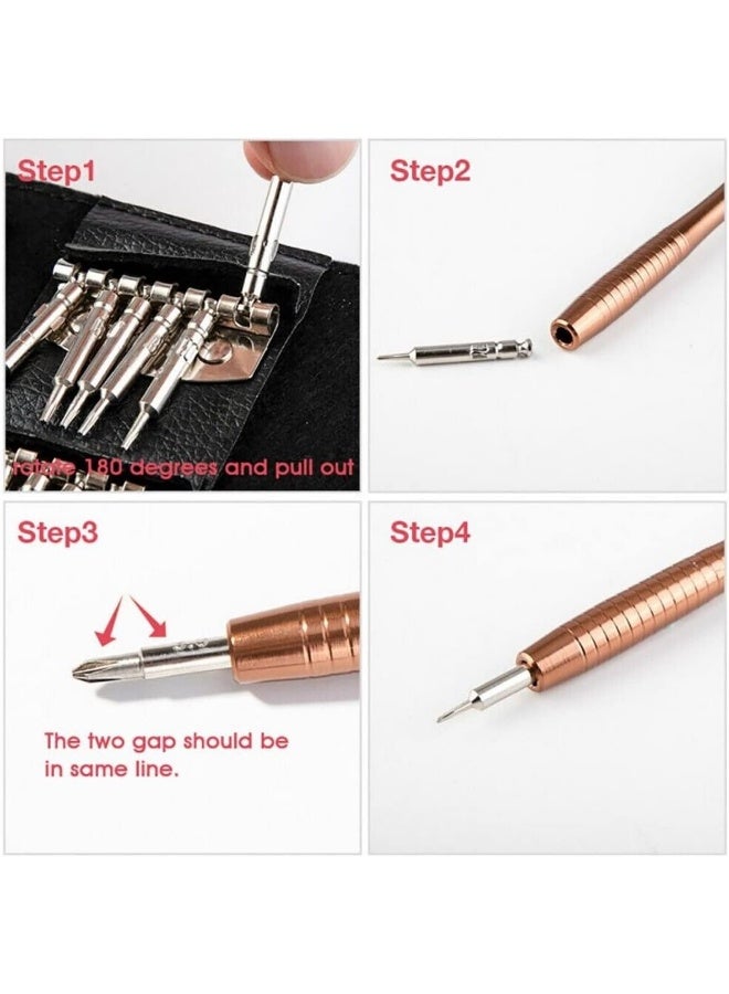 melfi Melfi 25 In 1 Mini Precision Screwdriver Kit Repair Tools - Interchangeable Mini Screwdrivers Set With Storage Case And Aluminum Alloy Handle For Mobile, Pc Laptop, Watch, Computers, Glasses Repair Etc  - Image 4