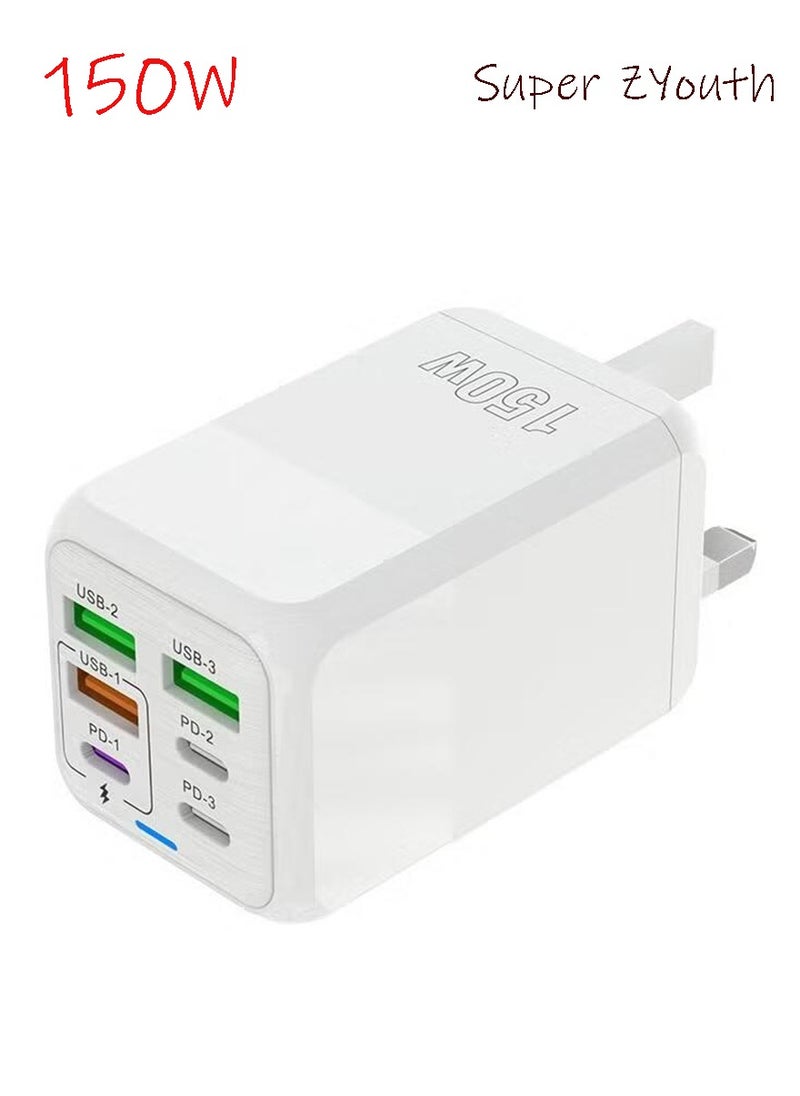 150W UK 6 Ports Multifunctional Super Fast Charging Adapter Mobile Phone Charger Travel Power Adapter White - pzsku/Z9FA439448A52E4459C2BZ/45/_/1733816670/62a7c85b-48b0-4cca-86b0-f334676ef2fa