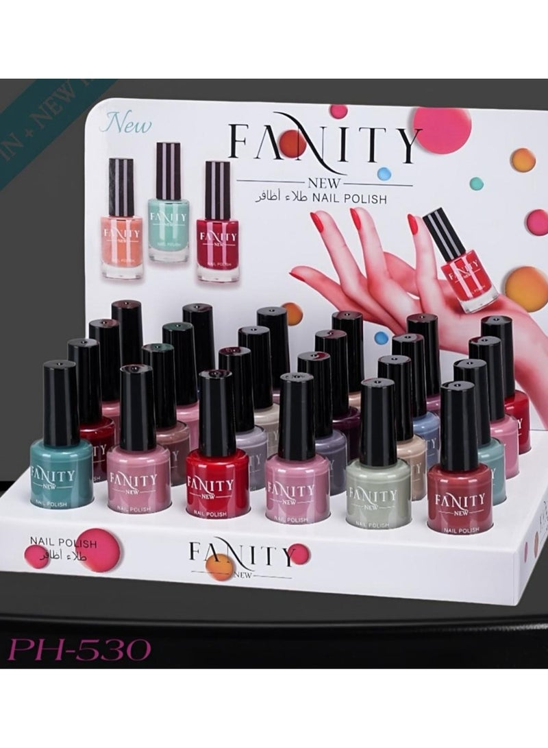فانيتي طلاء الأظافر الجل الجديد ذو الألوان النقية 24 قطعة