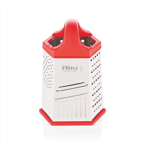 Ritu J-381 Vegetable Grater & Slicer|Stainless Steel 7 in 1 Kitchen Chopper| Grater for Cheese|Vegetables|Ginger (Silver) - Image 1