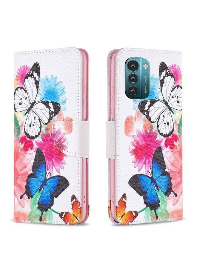 HuHa Case Cover For For Nokia G21 / G11 Colored Drawing Pattern Horizontal Flip Leather Phone Case(Butterflies) 