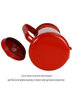 EXCLIFE Enamel coffee hand brewing pot Crane mouth pot red  - Image 3