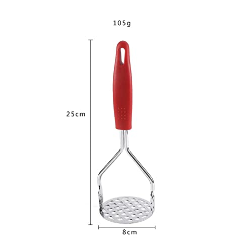 KIPSOME Potato Masher Multifunctional Easy Stainless Steel Kitchen Tool Hand Non-Slip Grip Potato Ricer for Fruit Smasher Vegetable Mashed (Grey) - Image 2