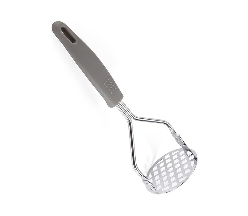 KIPSOME Potato Masher Multifunctional Easy Stainless Steel Kitchen Tool Hand Non-Slip Grip Potato Ricer for Fruit Smasher Vegetable Mashed (Grey) - Image 1