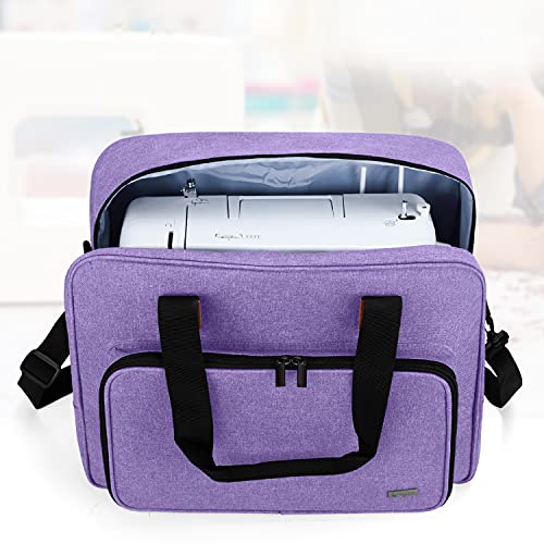 LUXJA Sewing Machine Carrying Case, Portable Tote Bag Compatible with Most Singer, Brother Sewing Machines and Accessories, Purple - Image 3
