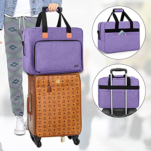LUXJA Sewing Machine Carrying Case, Portable Tote Bag Compatible with Most Singer, Brother Sewing Machines and Accessories, Purple - Image 4