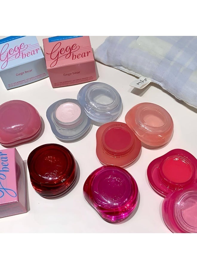 Gege Bear Glossy Lip Tint & Cheek Blush | Lightweight Jelly Blush with Gloss Finish | Hydrating Gloss for Lips | Long-Lasting Glossy Makeup | Lightweight Comfort | Dual-Use Korean Style Makeup | Cute Pink Blusher & Lip Moisturizer for Women and Girls (01#, 4g) - Image 1